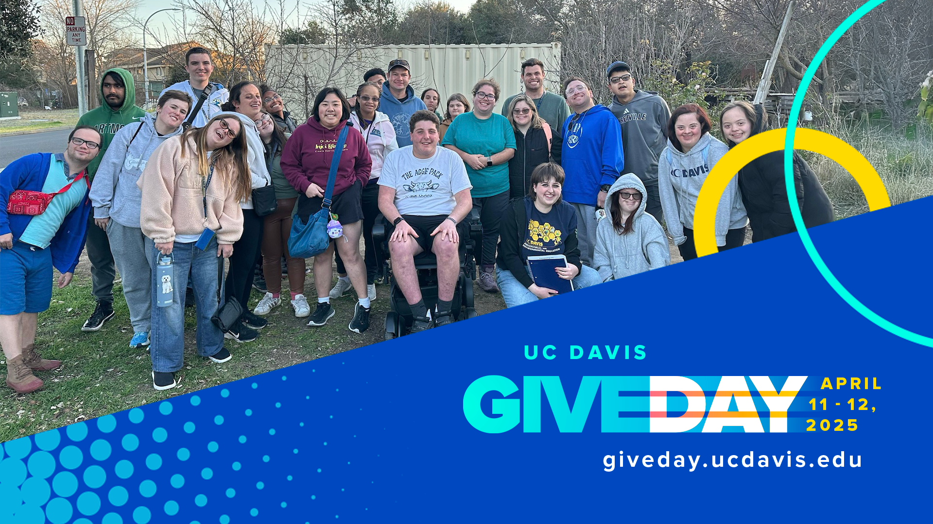 group photo of students with Give Day 2025 branding at bottom of photo