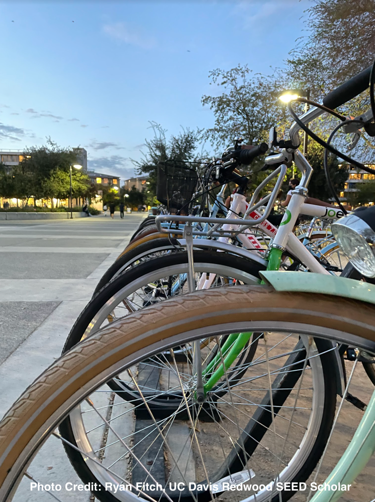 image of bikes on campus photographed by a student