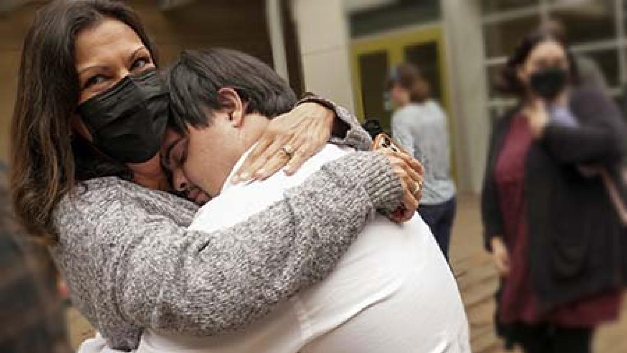 redwood seed scholar hugging parent