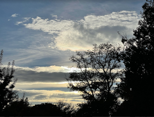 image of sky with clouds while sun is setting