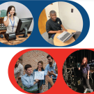 compilation of four images showing people with developmental disabilities at work